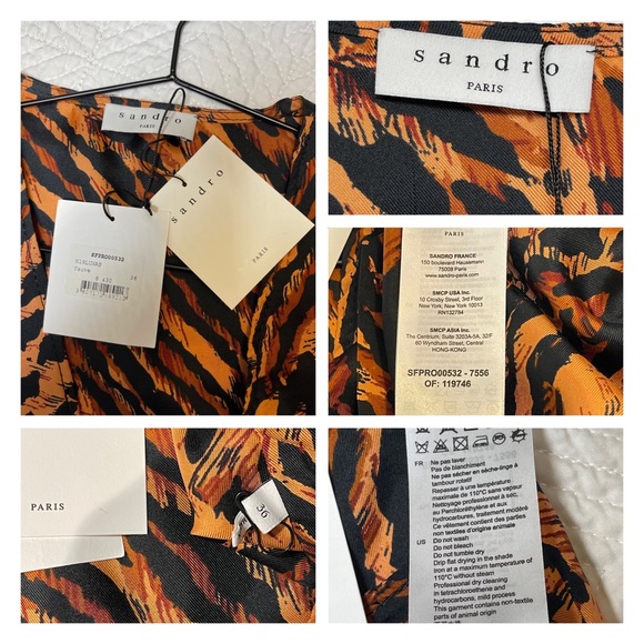 NWT SANDRO Paris - Lunas Silk Leopard Print Mini Dress S - Picture 8 of 13